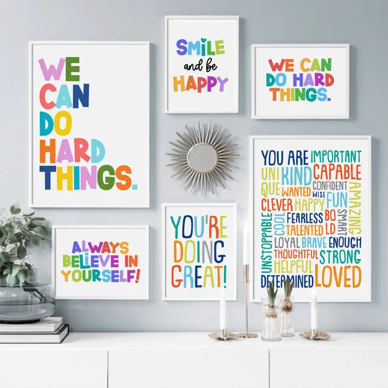 Kids Education Motivation - Quadro da parete con diamanti per