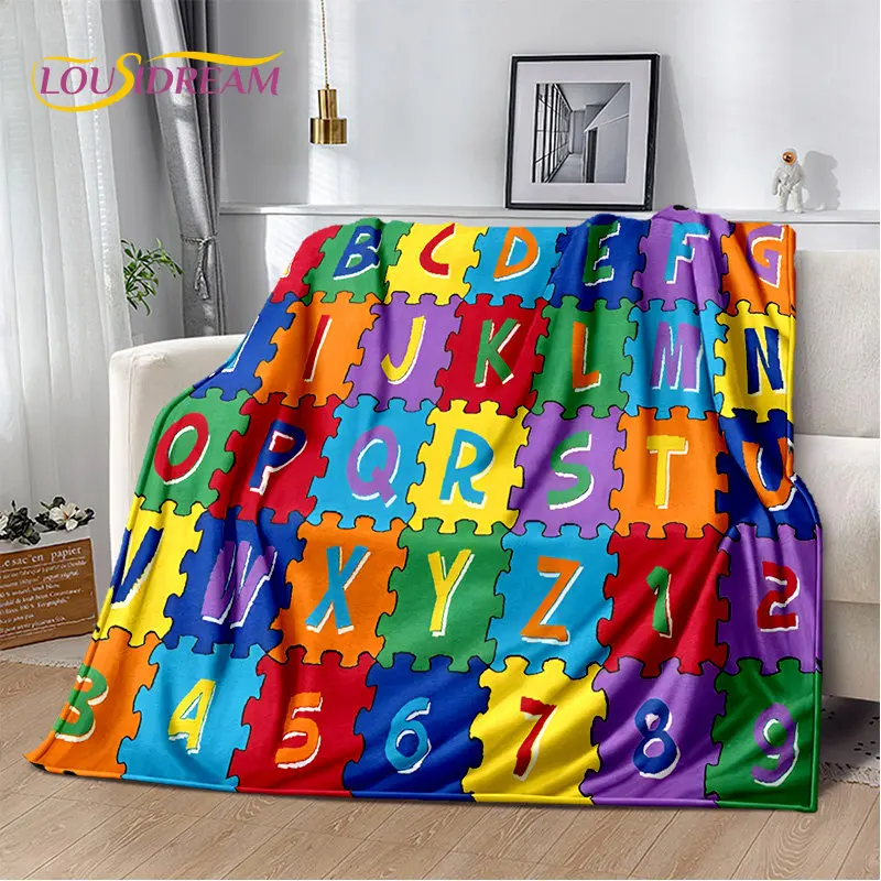 Abc Kids Early Education - Coperta Morbida in Peluche con Alfabeto