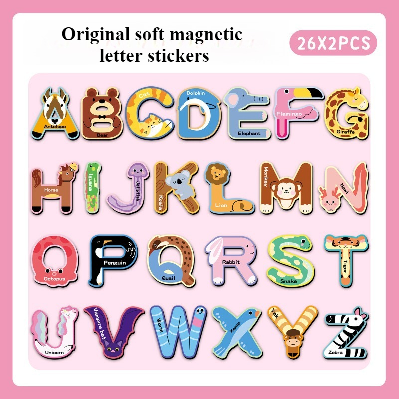 Abc Kids Early Education - Adesivi magnetici per frigorifero con alfabeto